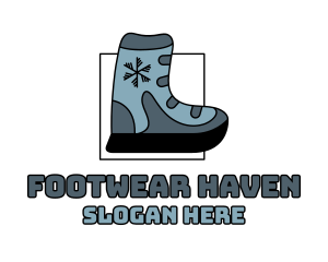 Snow Ski Boot Footwear logo design