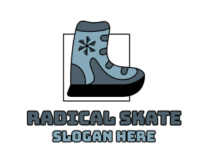 Snow Ski Boot Footwear logo design