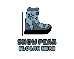 Skiing - Snow Ski Boot Footwear logo design