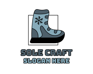 Snow Ski Boot Footwear logo design