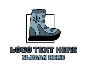 Skiing - Snow Ski Boot Footwear logo design