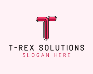 Red Pink Letter T logo design