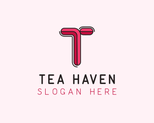 Red Pink Letter T logo design