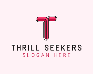 Red Pink Letter T logo design