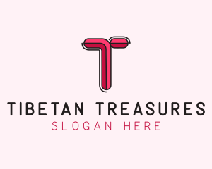 Red Pink Letter T logo design