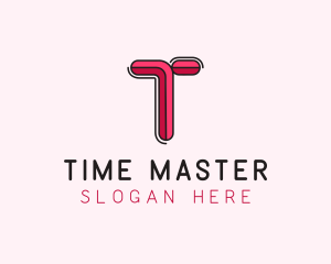 Red Pink Letter T logo design