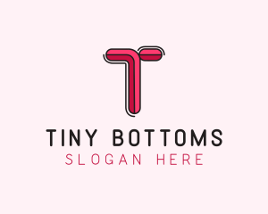 Red Pink Letter T logo design