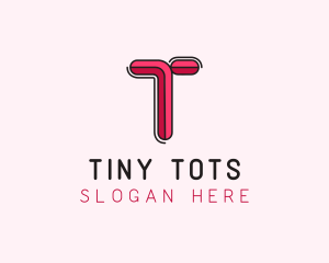 Red Pink Letter T logo design