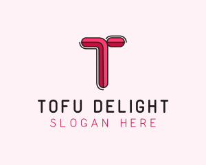 Red Pink Letter T logo design