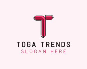 Red Pink Letter T logo design