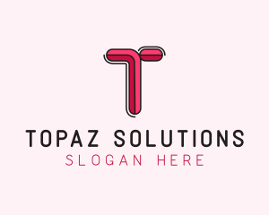 Red Pink Letter T logo design