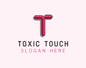 Red Pink Letter T logo design