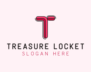 Red Pink Letter T logo design