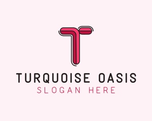 Red Pink Letter T logo design