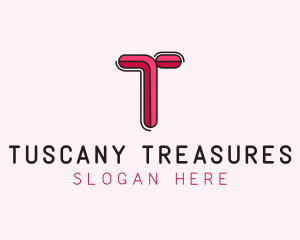 Red Pink Letter T logo design