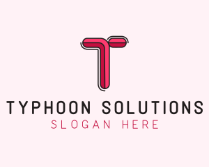 Red Pink Letter T logo design