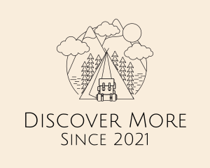 Explore - Monoline Camping Backpack logo design