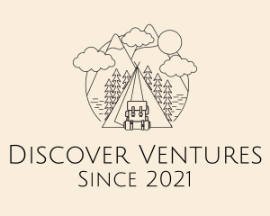 Explore - Monoline Camping Backpack logo design