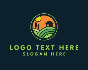 Organic Produce - Stained Glass Farm House logo design