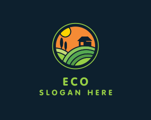 Organic Produce - Stained Glass Farm House logo design