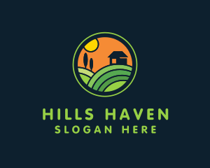 Stained Glass Farm House logo design