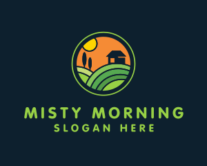 Stained Glass Farm House logo design