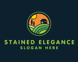 Stained Glass Farm House logo design