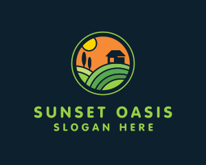 Stained Glass Farm House logo design