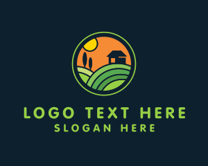Crop - Stained Glass Farm House logo design