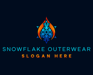 Flame Snowflake HVAC logo design