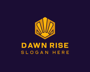 Dawn - Sunrise Solar Hexagon logo design