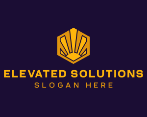 Sunrise Solar Hexagon logo design