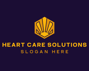 Sunrise Solar Hexagon logo design