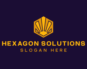 Hexagon - Sunrise Solar Hexagon logo design