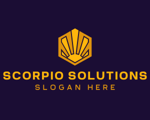 Sunrise Solar Hexagon logo design