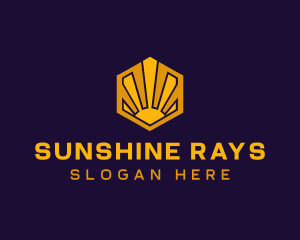 Sunrise Solar Hexagon logo design