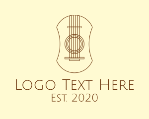 Lute - Elegant Guitar Strings logo design