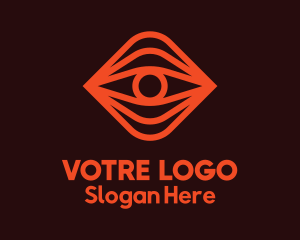 Eyesight - Red Eye Monoline logo design