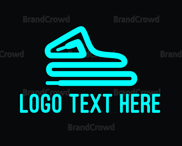 Neon Blue Shoelace Logo