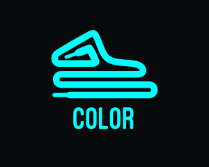 Sneakers - Neon Blue Shoelace logo design