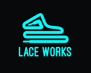 Neon Blue Shoelace  logo design