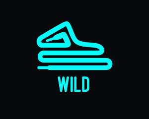 Blue - Neon Blue Shoelace logo design