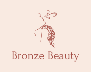 Woman Feather Line Art  logo design