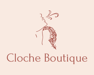 Woman Feather Line Art  logo design