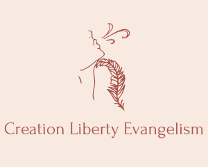 Woman Feather Line Art  logo design