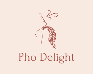 Woman Feather Line Art  logo design