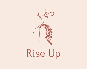 Woman Feather Line Art  logo design