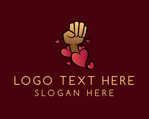 Love - Fist Love Heart logo design