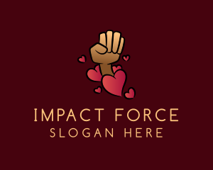 Activism - Fist Love Heart logo design