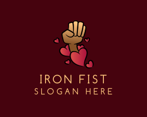 Fist Love Heart logo design